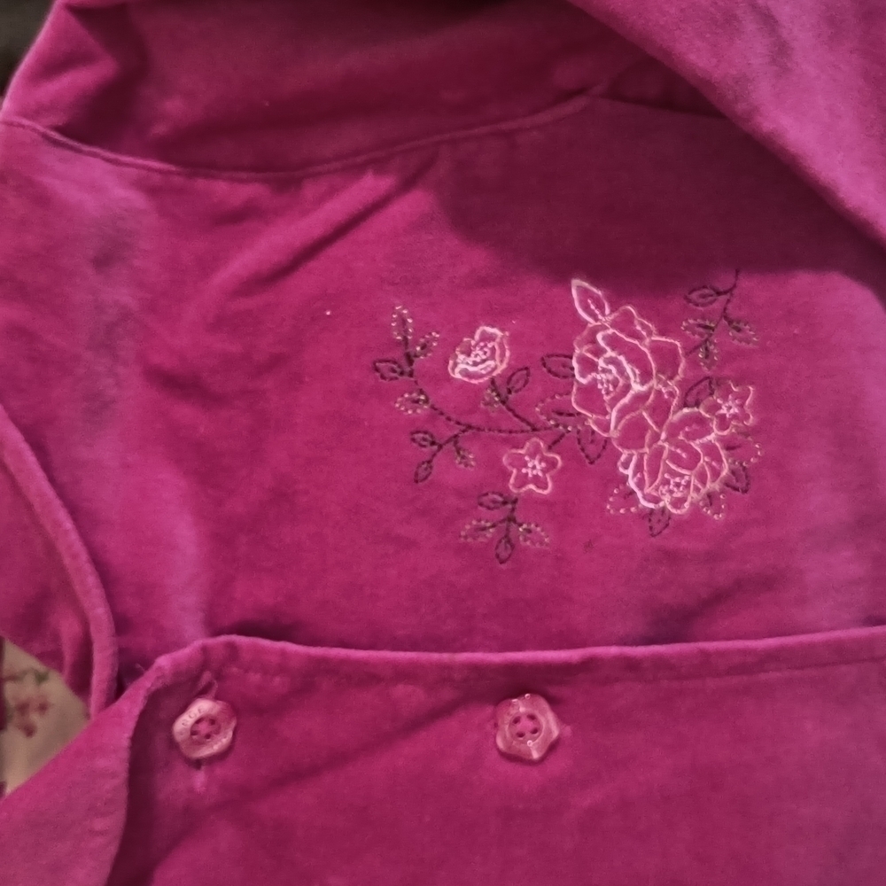 𝅺george Pink Little Girl Velour Coat For 24 monts - Picture 4 of 13